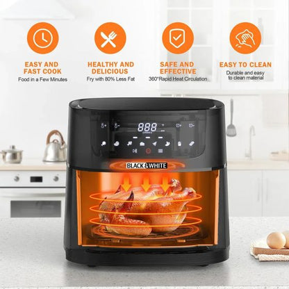 Air Fryer Black And White, 8.5 Liter, Grey - AF-085SD