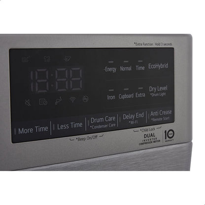 مجفف ملابس ال جي ، سعة 10.1 لتر ، بلاتنيوم - RH10V9PV2W