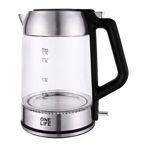 كتل كهرباء وان لايف ، سعة 1.7 لتر ، 1850 وات ، فضي - EKC1805GS