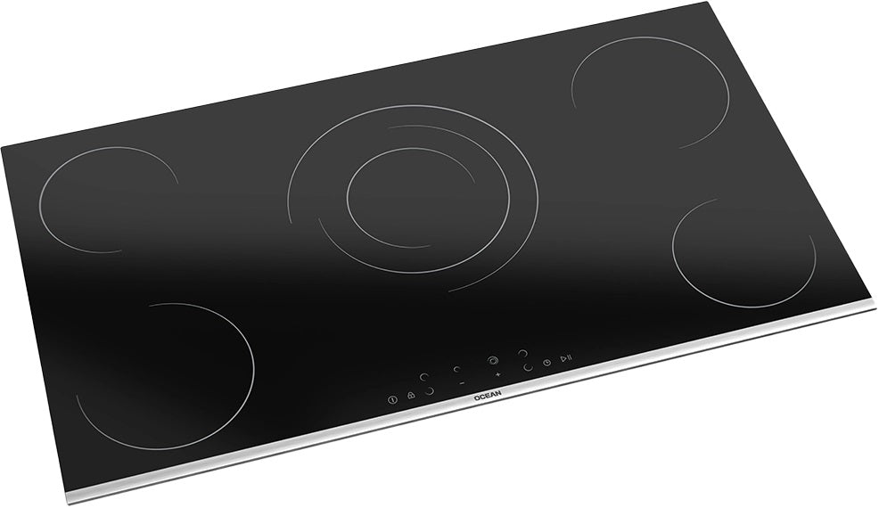 Ocean Vitroceramic Electric Built-in Hob, 90cm, 5 Burners, Safety Lock, Black - OVHVR 9401 HN TC