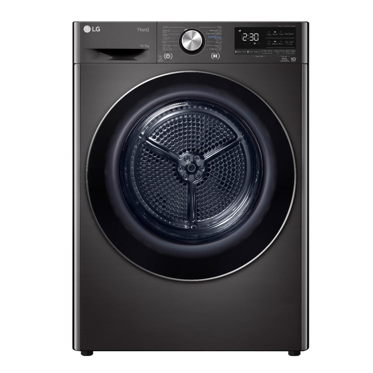 مجفف ملابس ال جي ، سعة 10.1 لتر ، اسود - RH10V9JV2W