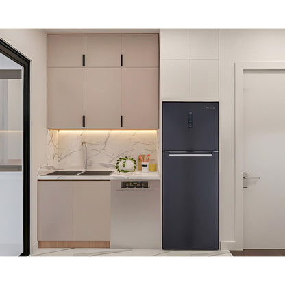 ثلاجة فريزر علوي وايت ويل WR-4385-HB ، سعة 430 لتر ، نوفروست ، لا ، اسود