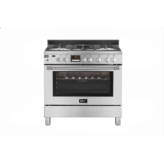 Zanussi Gas Cooker ZCG92696XA491, 5 Burners, Stainless Steel