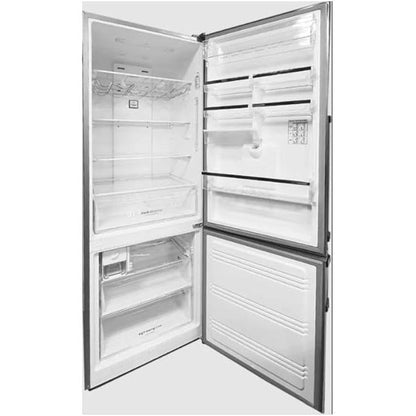 ثلاجة بفريزر سفلي فريش هرموني ، سعة 530 لتر ، نوفروست ، لا ، فضي - FNB-M640CQT