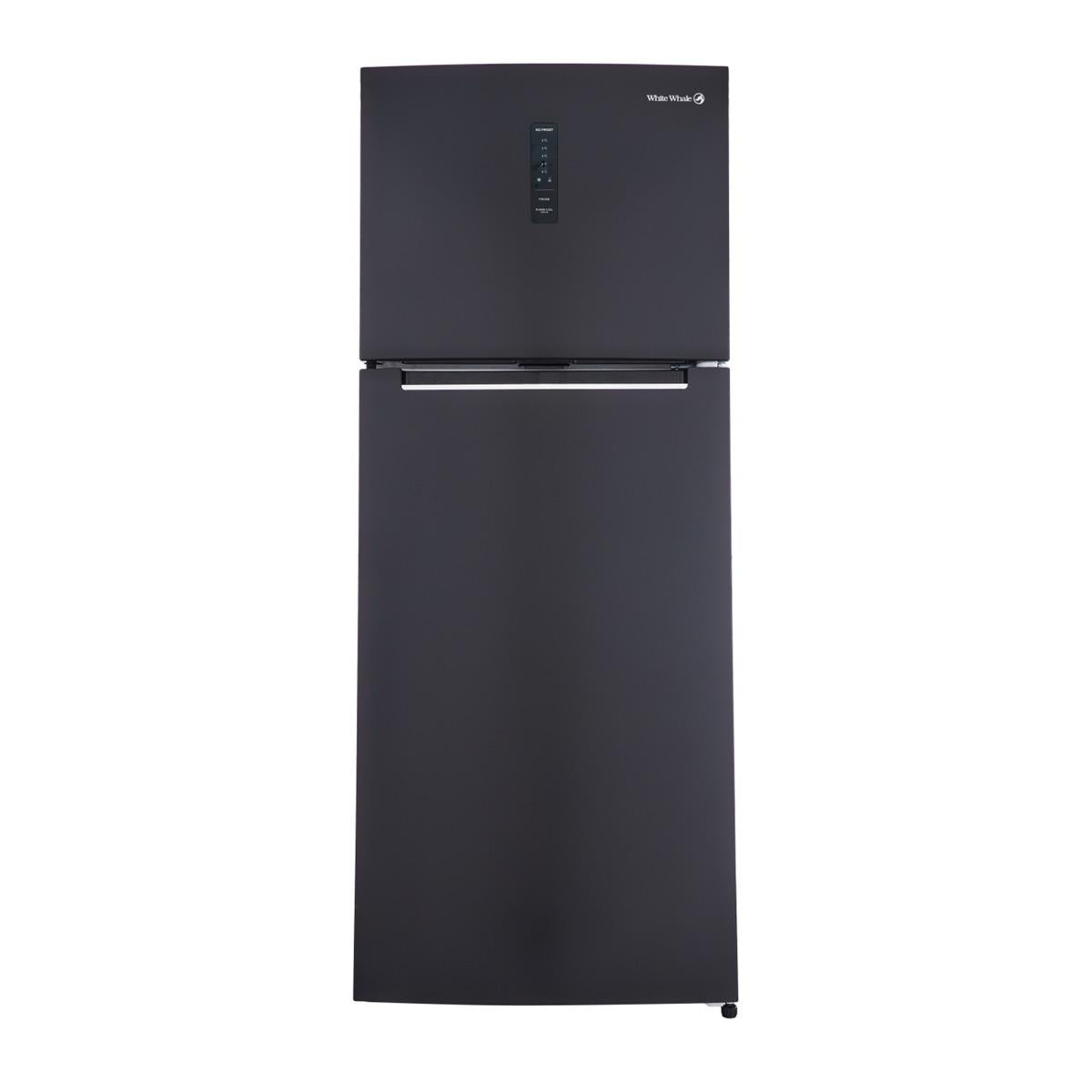 ثلاجة فريزر علوي وايت ويل WR-4385-HB ، سعة 430 لتر ، نوفروست ، لا ، اسود