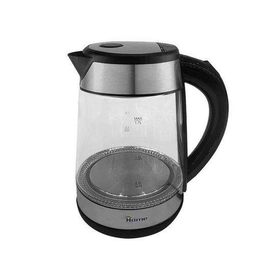 كاتيل كهرباء زجاج هوم ، سعة 1.7 لتر ، 1850 وات ، شفاف واسود - TM1010