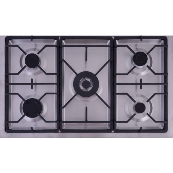 Zanussi Gas Cooker ZCG92696XA491, 5 Burners, Stainless Steel