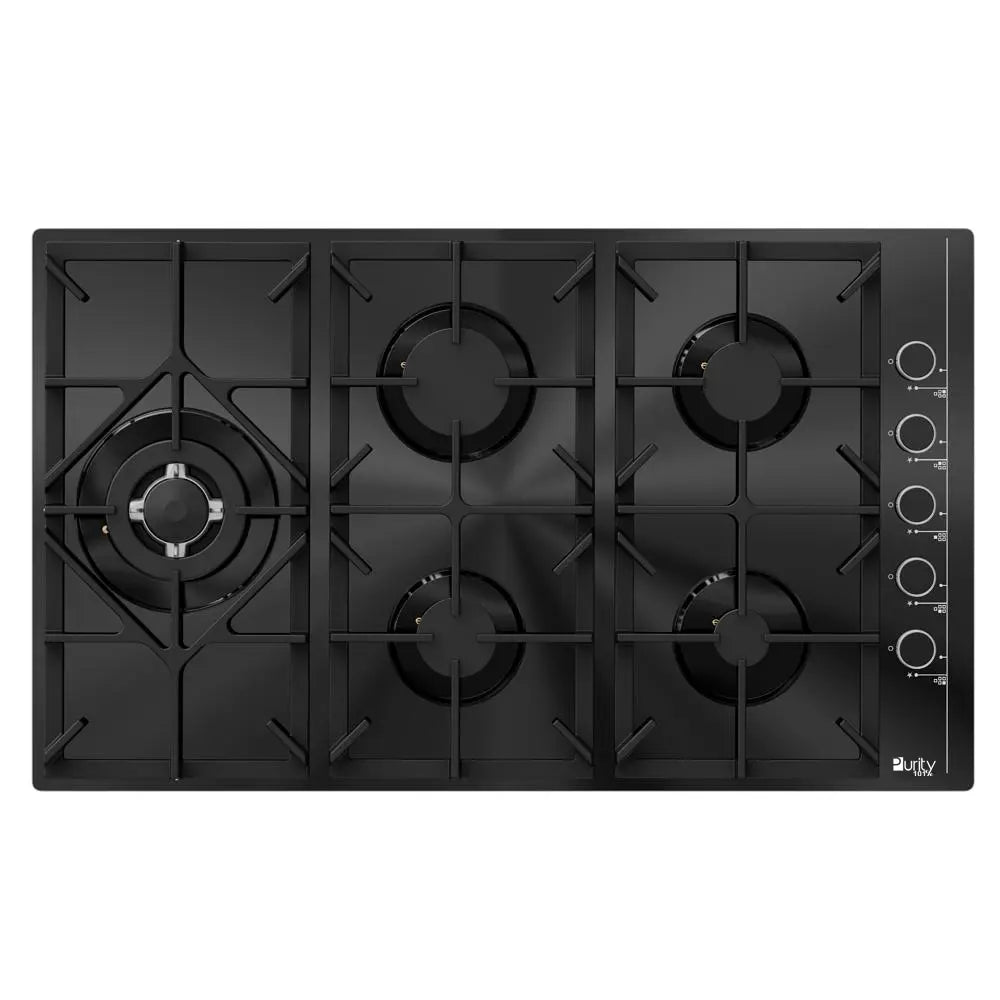 بيورتى مسطح غاز 90 سم اسود زجاج 5 شعله اشعال ذاتى HPT905G