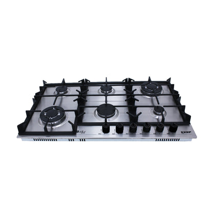 بيورتى مسطح غاز 90سم 6 شعلة استانلس GAS HOB 6 HEAVY DUTY/HPT904S