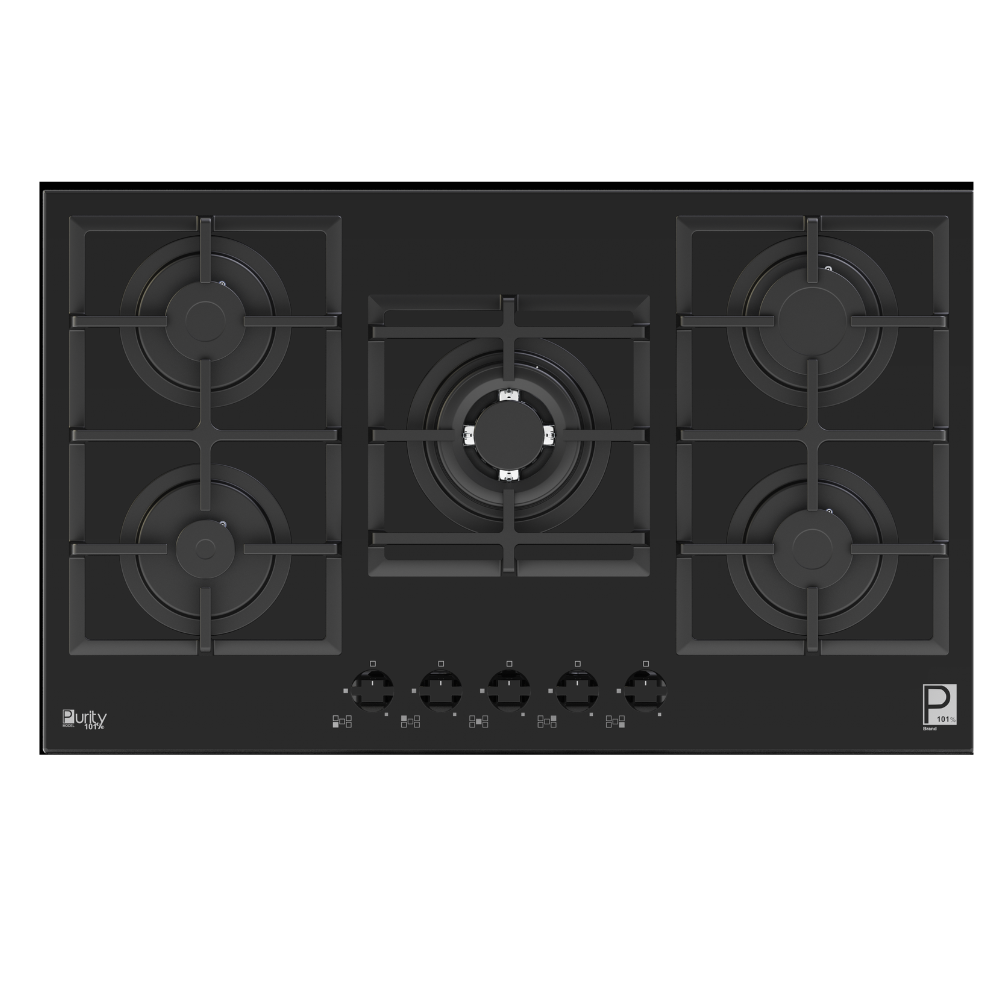 بيورتى مسطح 90سم اسود زجاج 5 شعله HPT913G – Gas Hob 5 Eyes Heavy Duty Grids