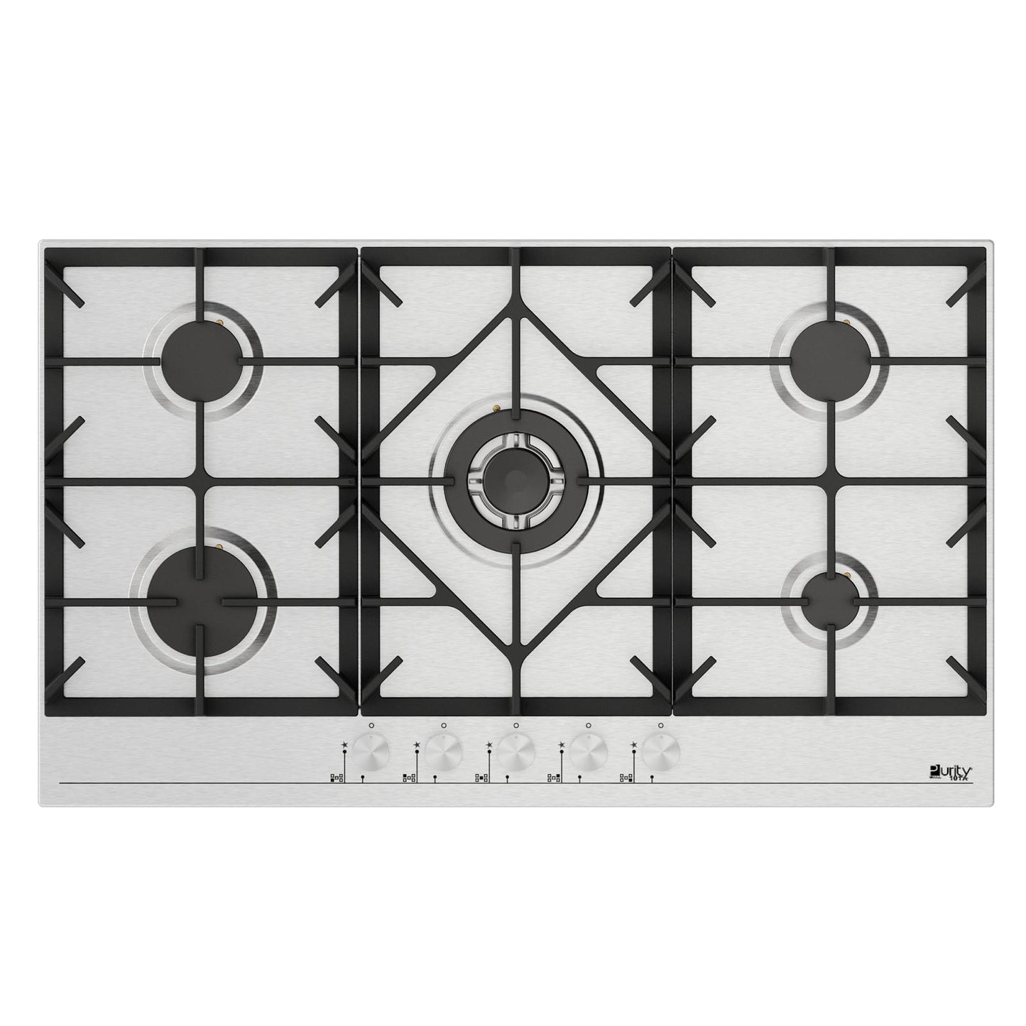 بيورتى مسطح غاز 90سم استانلس 5 شعلة امان كامل HPT906S/GAS HOB 5 HEAVY DURY