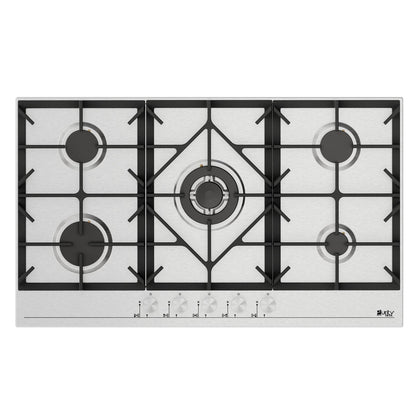 بيورتى مسطح غاز 90سم استانلس 5 شعلة امان كامل HPT906S/GAS HOB 5 HEAVY DURY
