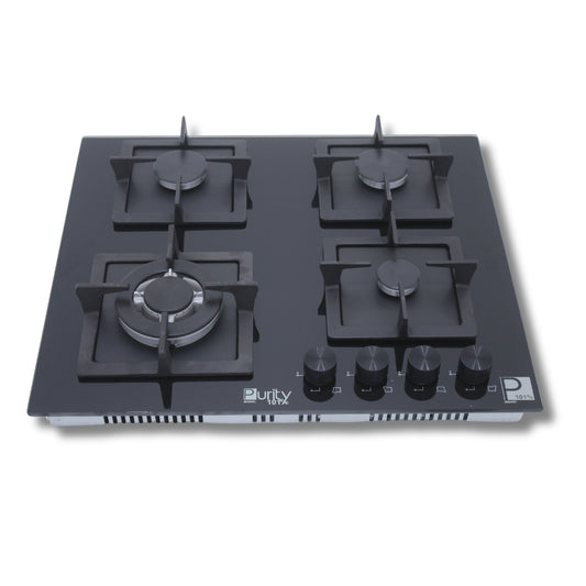 بيورتى مسطح غاز 60 سم غاز 4 شعله اسود زجاج HPT606G- Gas Hob 4 Eyes Heavy Duty Grids