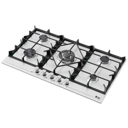 بيورتى مسطح غاز 90سم استانلس 5 شعلة امان كامل HPT906S/GAS HOB 5 HEAVY DURY