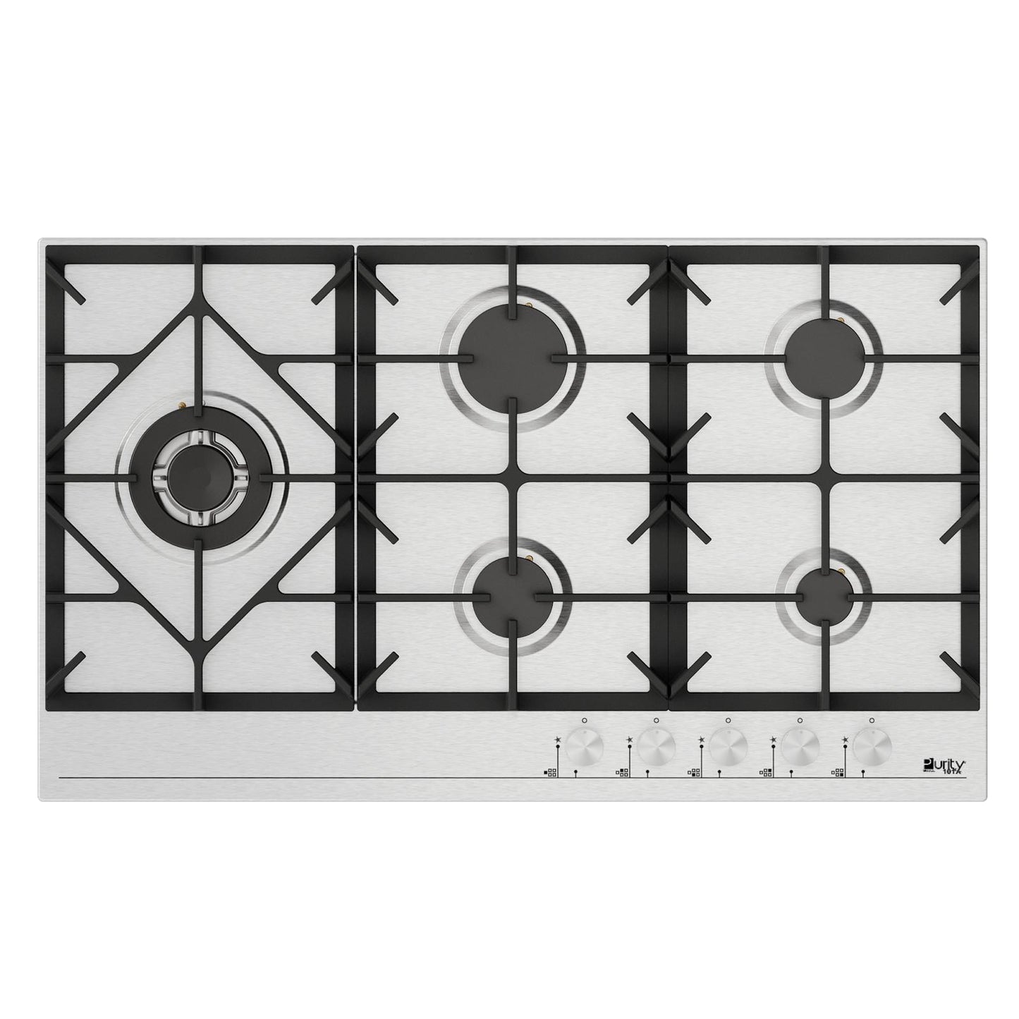 بيورتى مسطح غاز 90سم استانلس 5 شعلة GAS HOB 6 HEAVY DUTY/HPT907S