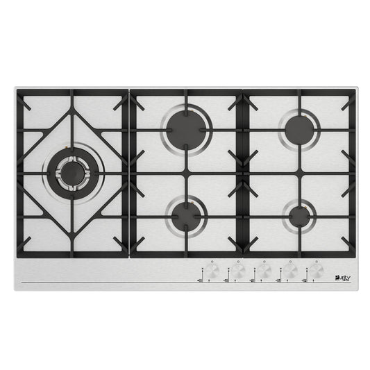 بيورتى مسطح غاز 90سم استانلس 5 شعلة GAS HOB 6 HEAVY DUTY/HPT907S